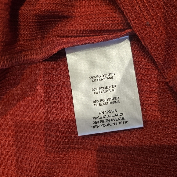 "Jones New York Red Ribbed Open Front Long Cardigan Sweater Size Large - Picture 6 of 9